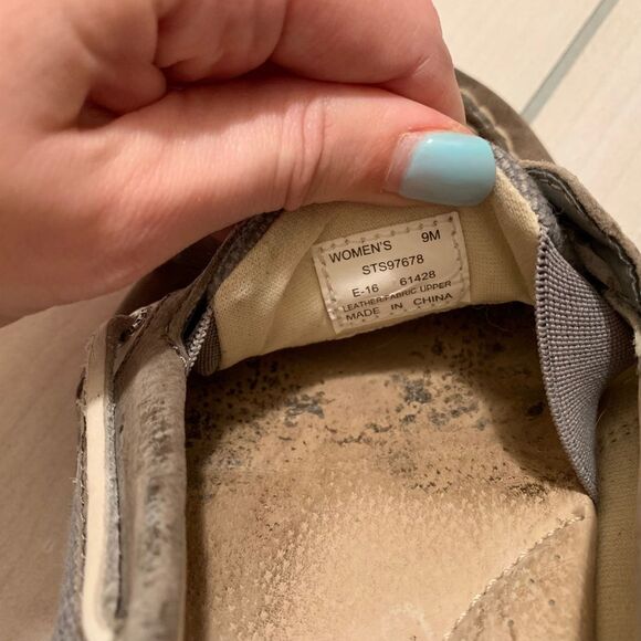 womens Sperry boat shoes 9 tan grey slip on - Picture 6 of 6